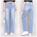 Quần Jean Nữ Ống Suông Quần Bò Nữ Ống Rộng Cotton 100% Co Giãn 4 Chiều Lưng Cao Hàng Công Ty Xuất Khẩu Cao Cấp