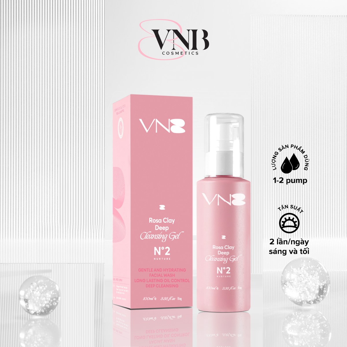 Sữa rửa mặt B VNB sạch sâu giảm mụn cho da dầu và da khô làm sáng da với thành phần tự nhiên 100ml SD0106