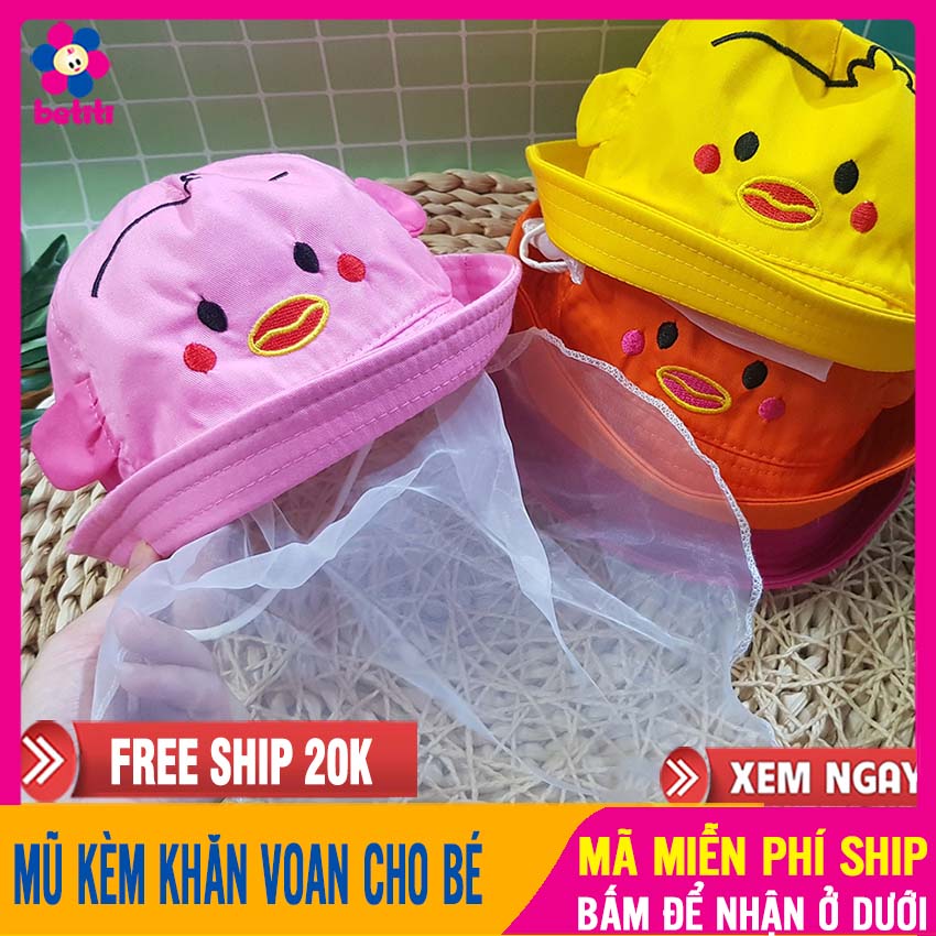 [Hoàn tiền 6%] Mũ Kèm Khăn Che Nắng Chống Bụi Cho Bé (Mũ Tròn) Chất Liệu Cotton Mềm Mại, Không Làm Đau Bé Khi Đội - Mũ Kèm Khăn Voan Cho Bé, Mũ Hè Cho Trẻ Em, Nón Cho Bé, Nón Cho Trẻ Sơ Sinh, Mũ nón sơ sinh BETITI