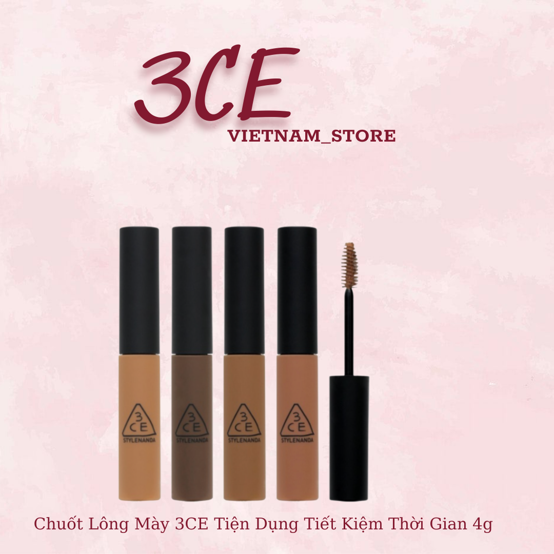 Mascara Mày 3CE Eyebrow Mascara 5g- Brown- Gold Brown- Rose Brown