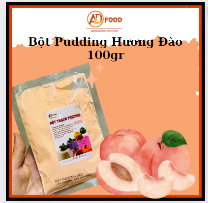 Bột pudding hương đào chia lẻ túi 100gr