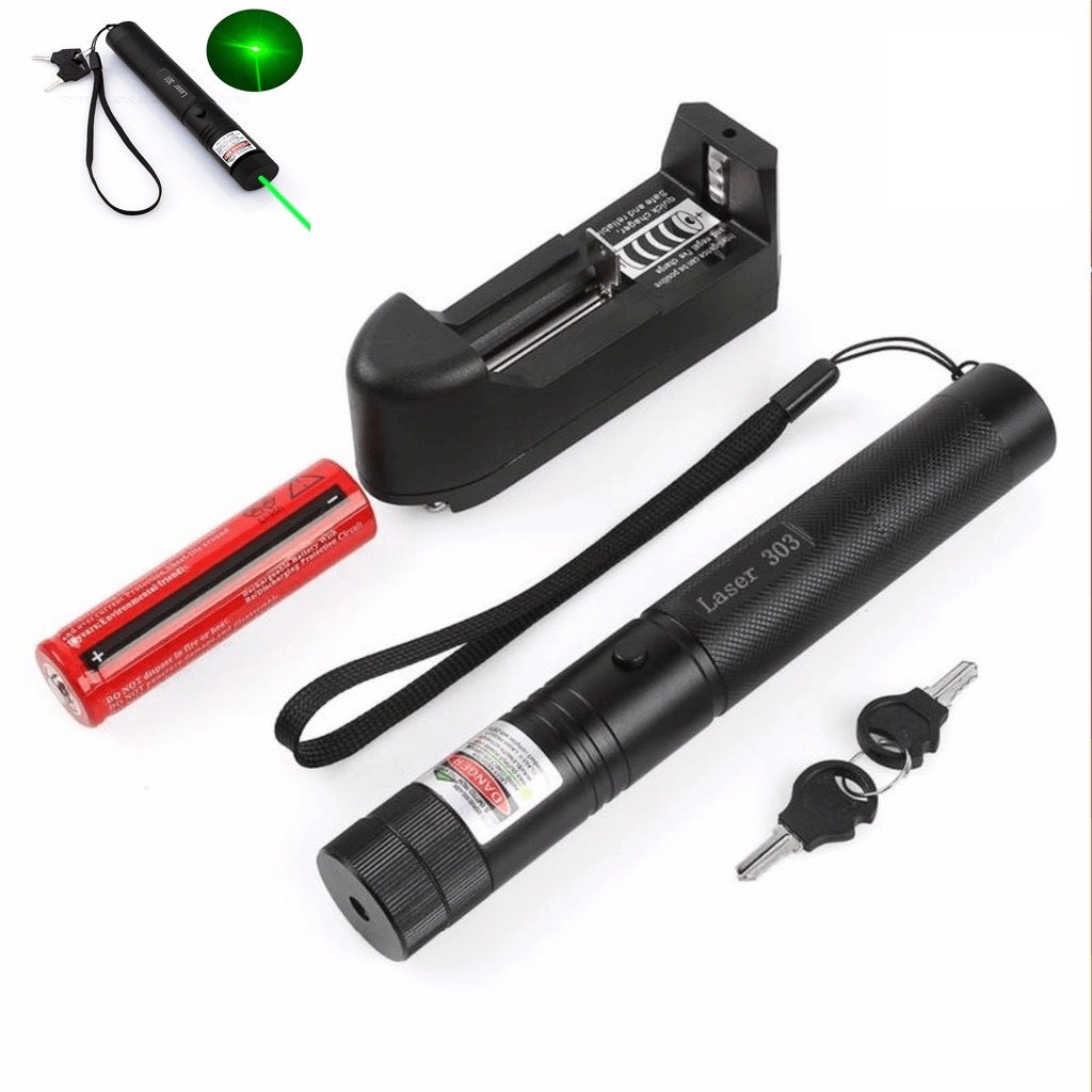 Đèn Pin Laser 303 Siêu Sáng Công Suất Lớn Tia Cực Nét, Mạnh Chiếu Xa Trang Trí Nhiều Hình Cực Đẹp - Bút Trình Chiếu Tia Laze Cầm Tay Trọn Bộ Cao Cấp.