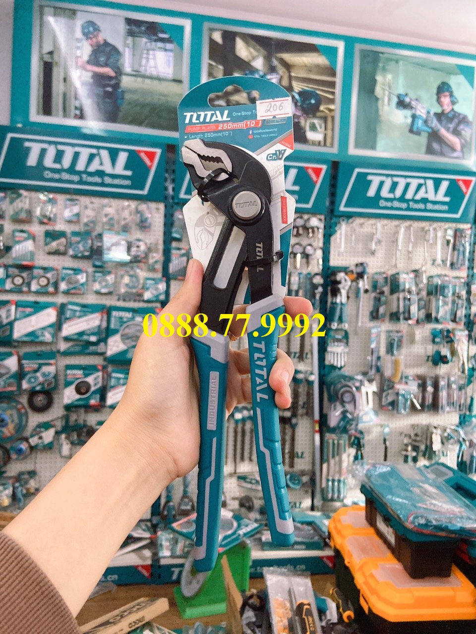 Kềm mỏ quạ total thtj381006 kìm mỏ quạ kích thước 250mm kẹp mở 45mm, chống gỉ sét, cách điện 1000v cắt, giữ, kẹp các chi