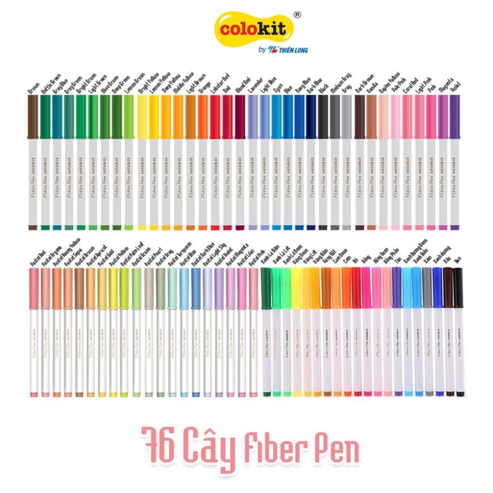 Bút lông màu Fiber Pen Thiên Long Colokit - Có thể rửa được- Combo 40/56/76 cây