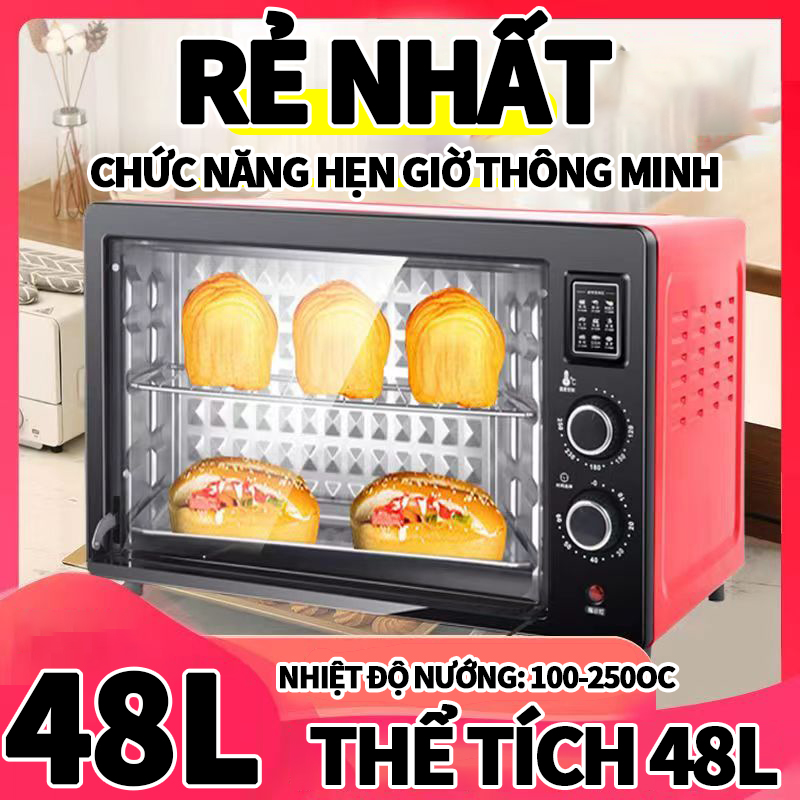 Lò vi sóng 48 lít/22 lít/12 lít, lò nướng điện không dầu, nướng bánh gia đình, lò nướng đa năng gia đình công suất lớn hoàn toàn tự động