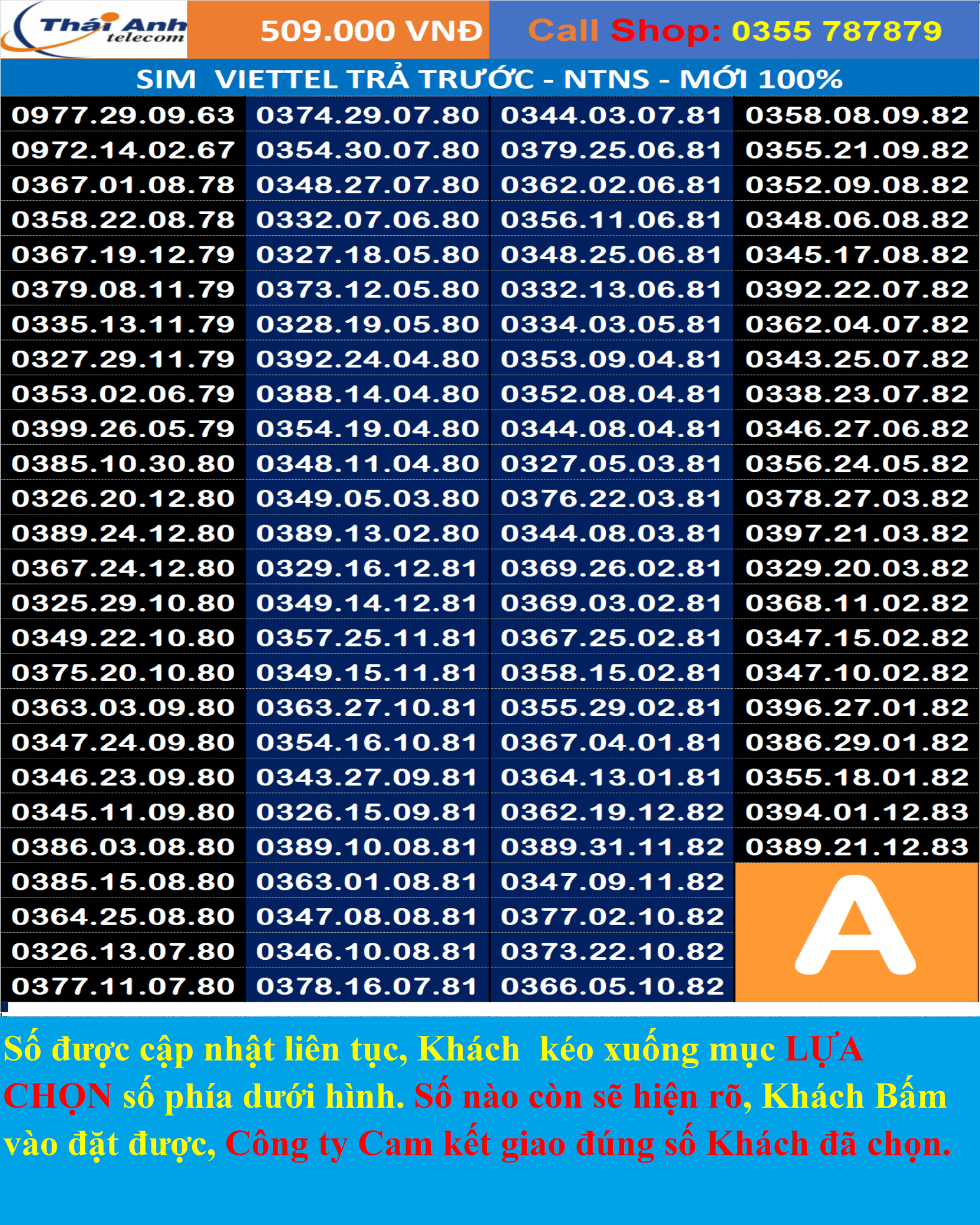 Sim đẹp Viettel Trả trước, Ngày Tháng Năm Sinh -Chọn số - Nghe gọi, Nhắn Tin, 4G , Sim mới 100%,  Chưa Kích hoạt, Chưa đứng tên ai và chưa làm bất cứ dịch vụ nào, Sim gói cước Tomato và kèm theo nhiều gói 4G TRONG PHẦN MÔ TẢ