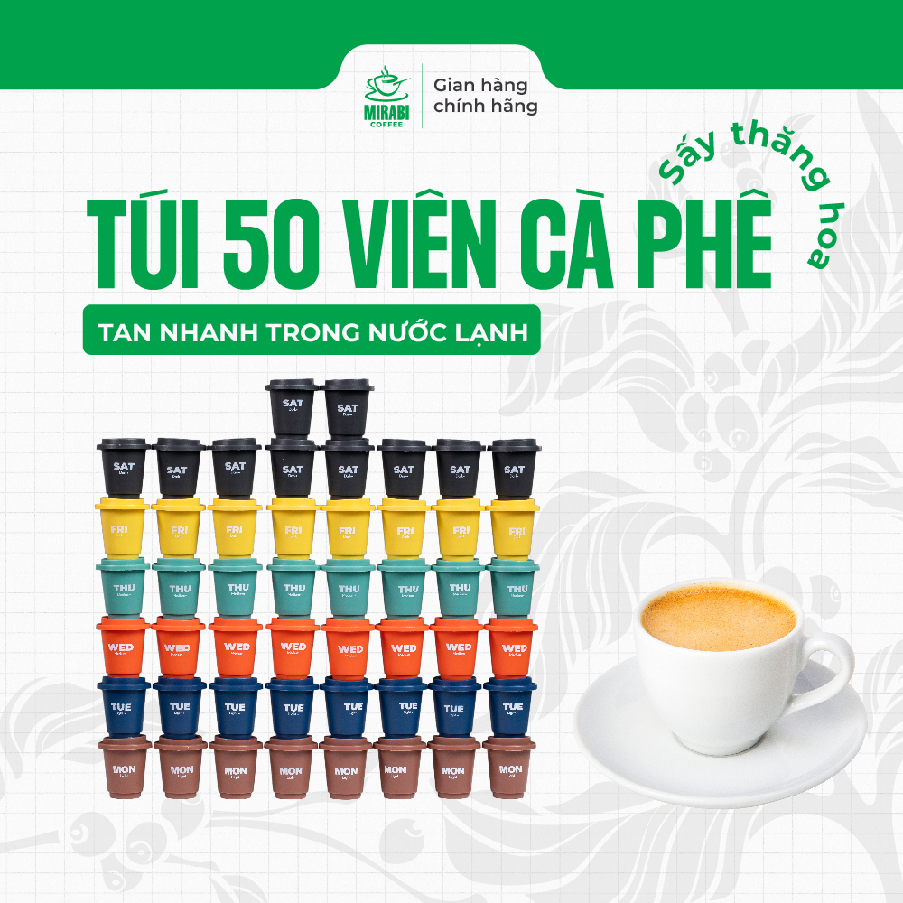 Cà Phê Sấy THĂNG HOA Shin Cao Cấp Từ Hạt Robusta và Arabica - Hộp 50 viên mix