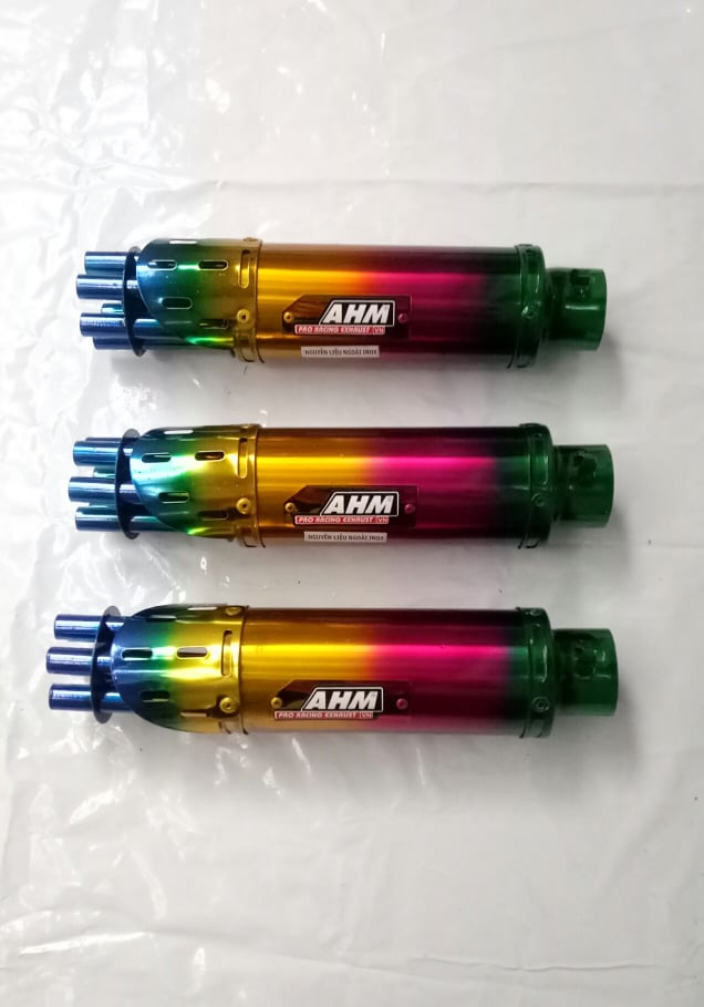 Lon pô AHM 6 nòng xoay lăp nhiều loại xe máy full bát