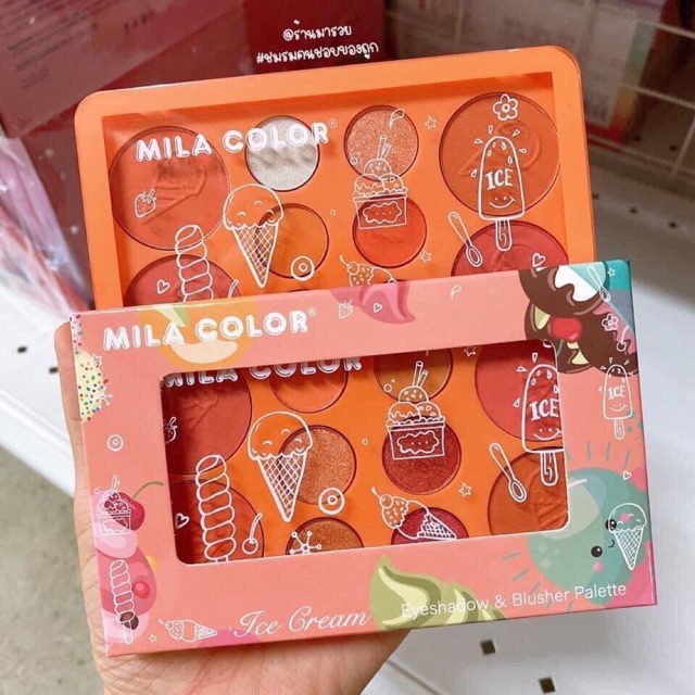 Bảng phấn mắt,má hồng 10 ô mila color ice cream