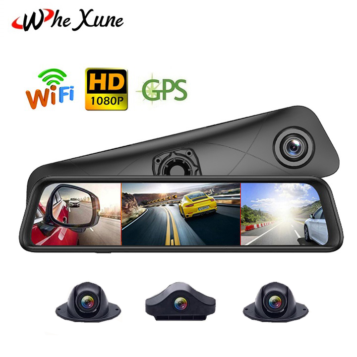 Camera hành trình 360 độ gương ô tô, xe hơi 5 trong 1 nhãn hiệu Whexune K960 màn hình cảm ứng 12inch, Ram 2G, Rom 32G