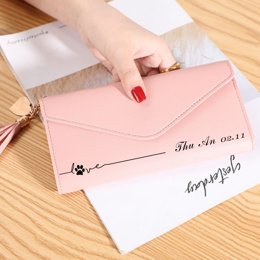 [HCM]Ví nữ cầm tay - ví thời trang - bóp nữ khắc tên theo yêu cầu - quà 8/3 - quà noel ý nghĩa cho bạn gái