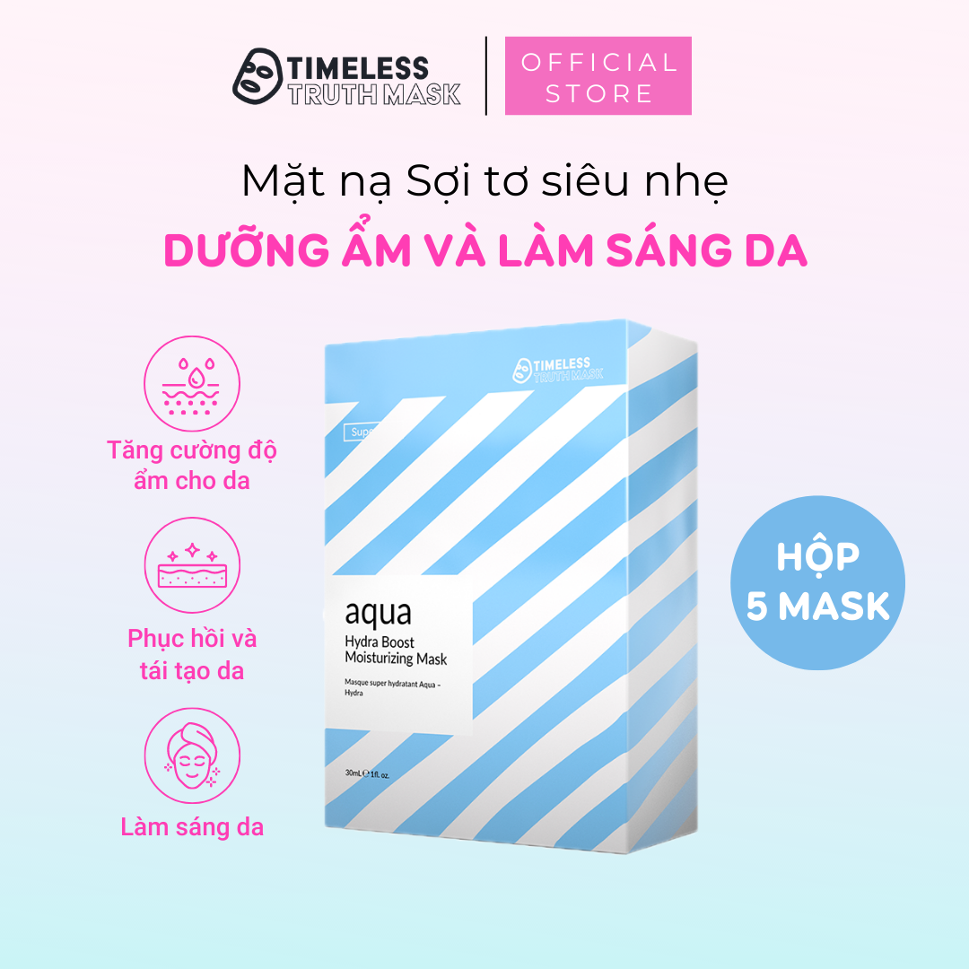 Mặt Nạ Sợi Tơ siêu nhẹ làm sáng da, dưỡng ẩm sâu Timeless Truth Mask - Aqua Hydra Boost (30ml x 5 miếng)