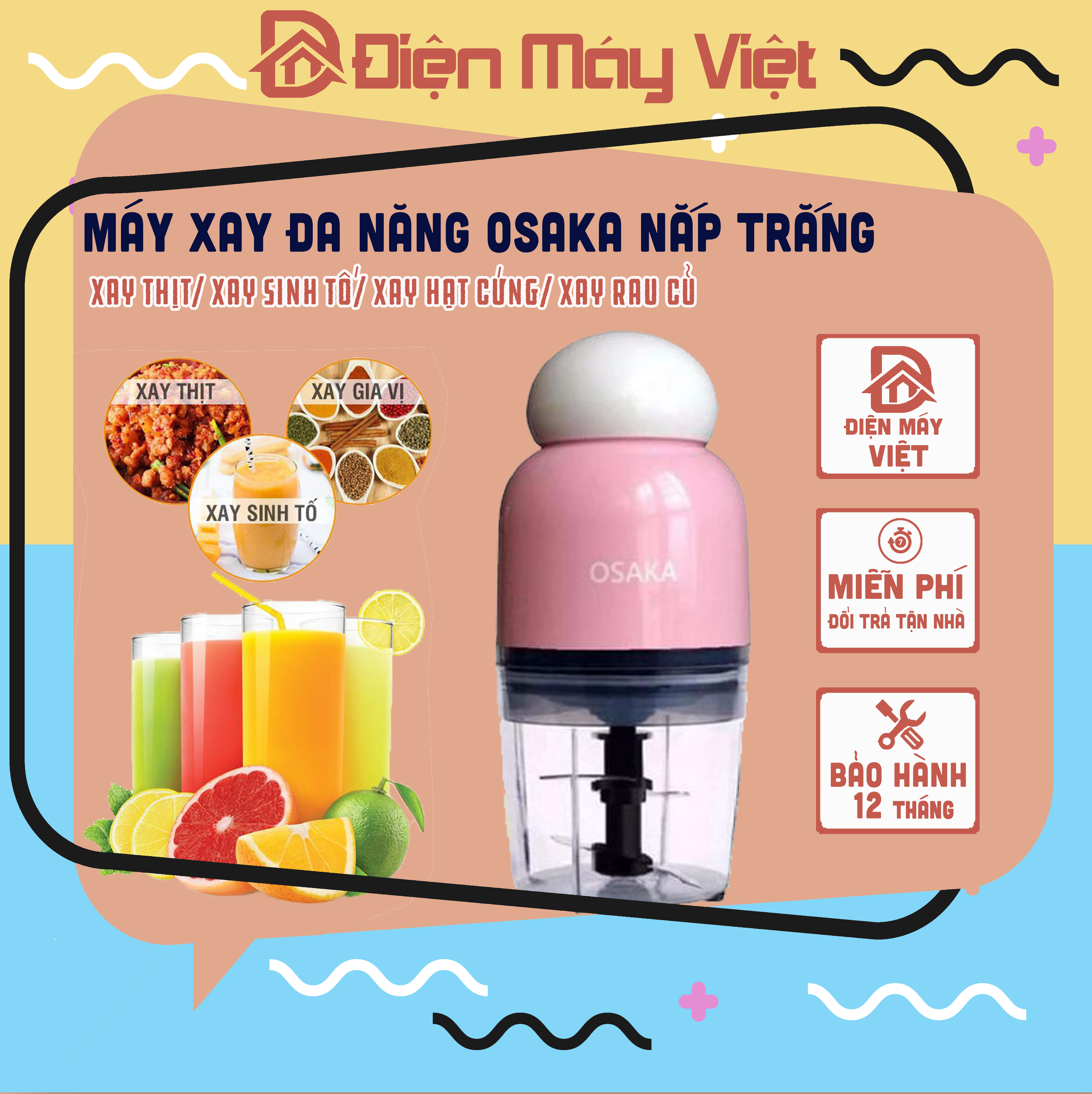 Máy xay đa năng osaka nắp trắng