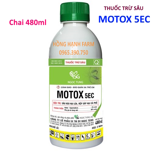  Thuốc trừ sâu MOTOX 5EC - 480ml - Đặc T rị: Kiến Sâu keo Rệp sáp Bọ trĩ Bọ xít sâu đục quả muỗi,.. 