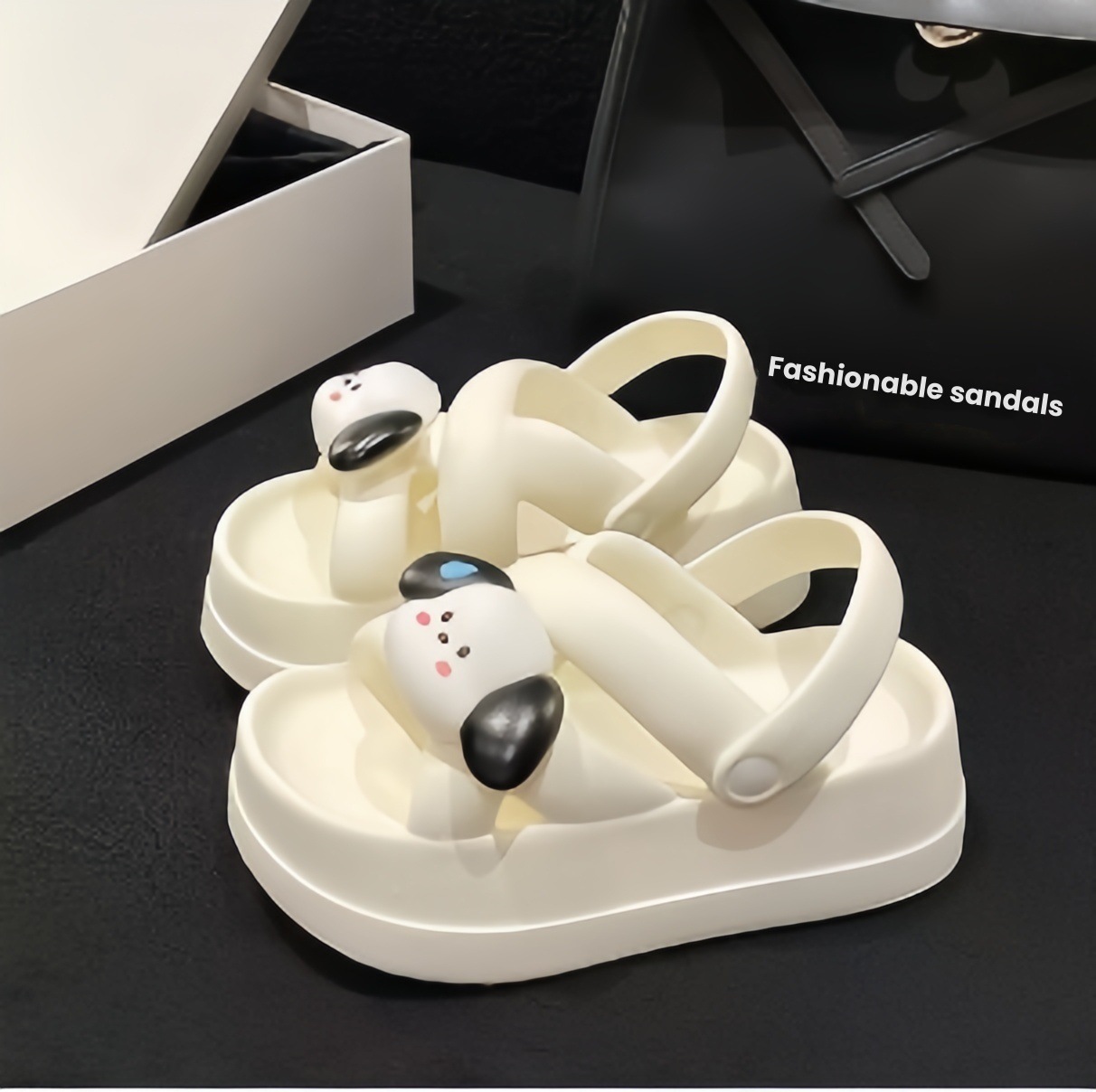 Dép sandal bánh mì quai chéo đế độn 6cm đơn giản phong cách Hàn Quốc Giày