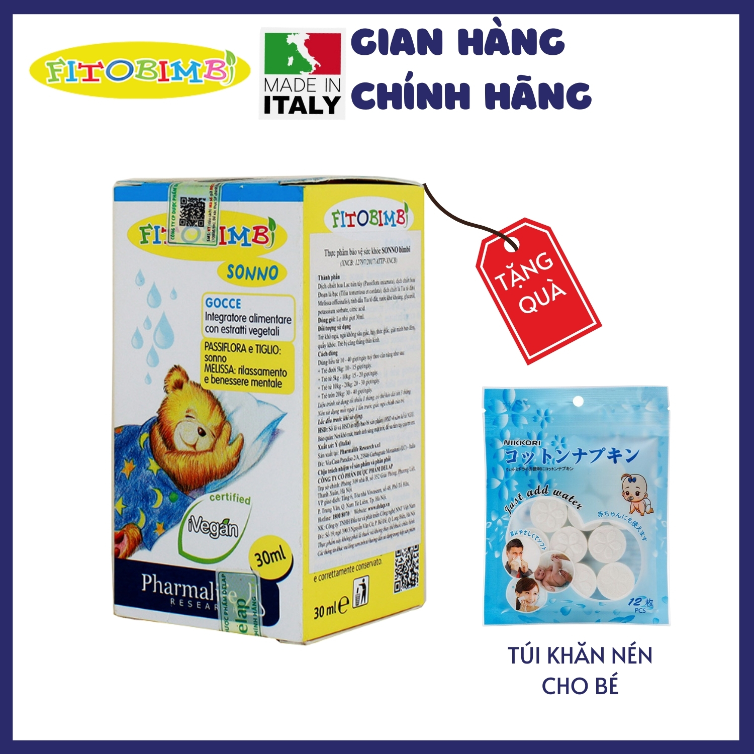 Fitobimbi Sonno -  Hỗ trợ bé ngủ ngon, sâu giấc tự nhiên