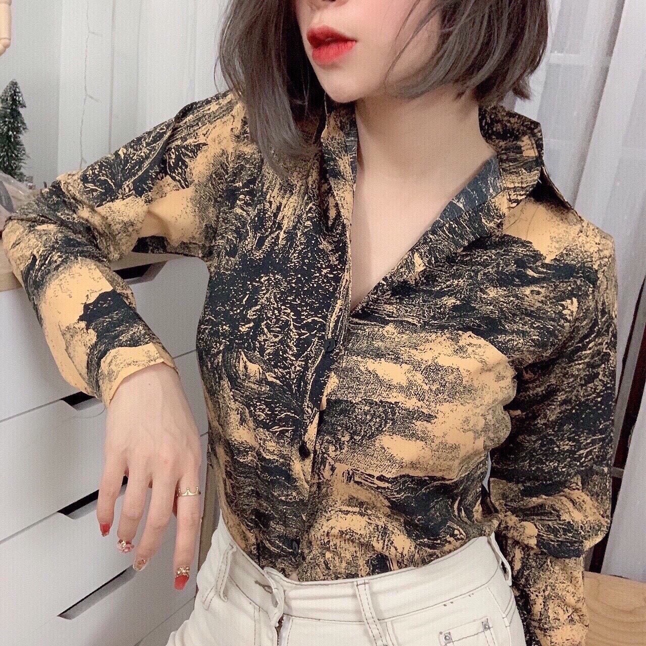 Áo sơ mi lụa nữ quảng châu thời trang cao cấp smn00