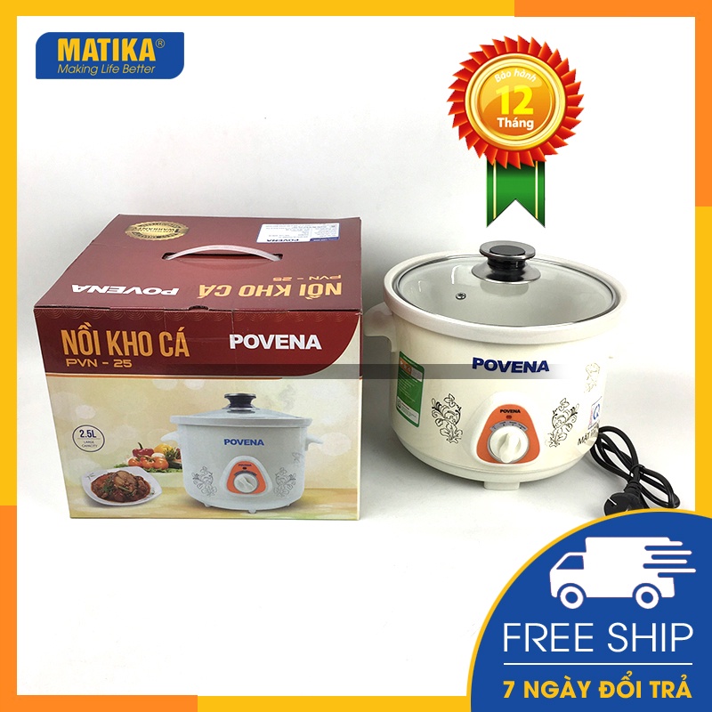Nồi kho cá 💖 povena 💖 nồi nấu chậm đa năng dung tích 2,5l ninh hầm cực chất pvn-25