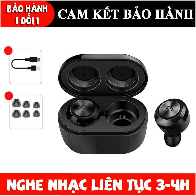 Tai Nghe Bluetooth 5.0 Siêu Bass A6 + Tặng 4 núm tai , cáp sạc 39K - Tai nghe khong day,Tai nghe nhet tai khong day - Emmidecor Shop