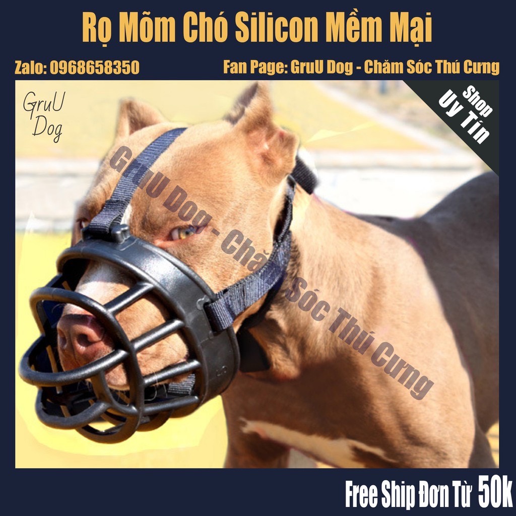 Rọ mõm chó to silicon GruU Dog mềm mại