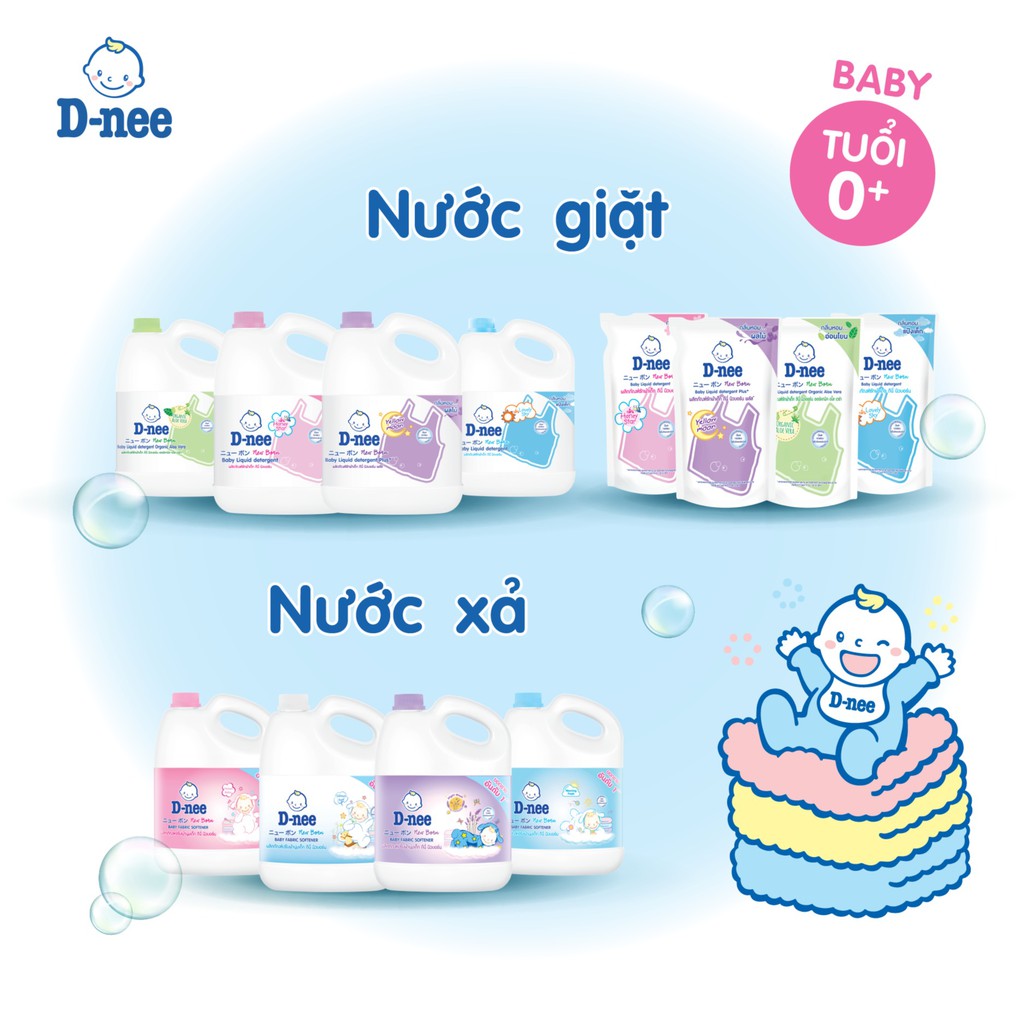 Dnee can đủ màu- nước giặt xả quần áo cho trẻ em dnee thái lan 3000ml-chuẩn đại thịnh