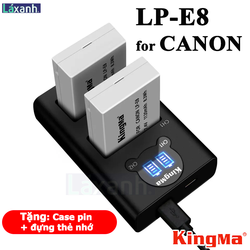 Canon lp-e8 | pin và sạc máy ảnh kingma canon eos 550d 600d 650d 700d kiss x4 x5 x6 x7i rebel t2i t3i t4i t5i canon lp-e8 lpe8 lp e8 pin dock sac lpe8 lp e8