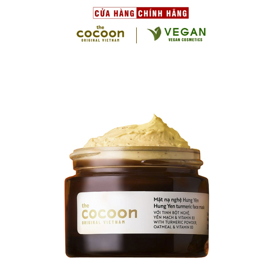  Mặt nạ nghệ Hưng Yên Turmeric face mask Cocoon 30ml đều màu giảm thâm - Mặt nạ nghệ trắng da chống oxy hóa -100% VEGAN Mỹ phẩm thuần chay 