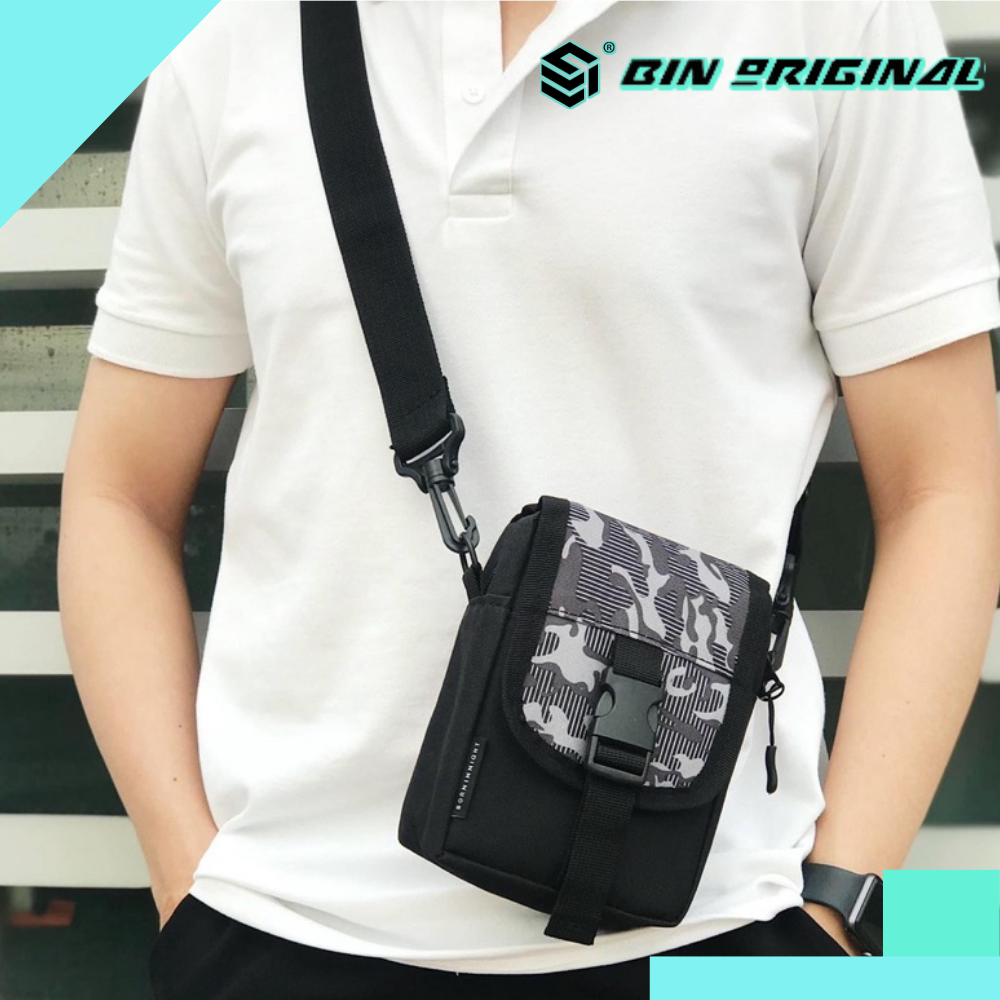 Túi đeo chéo túi đeo chéo mini thiết kế nắp khoá bin original chất liệu polyeste dày dặn và trẻ trung kích thước 23x16x10cm - túi đeo chéo thời trang - túi đeo chéo mini - túi đeo chéo nam