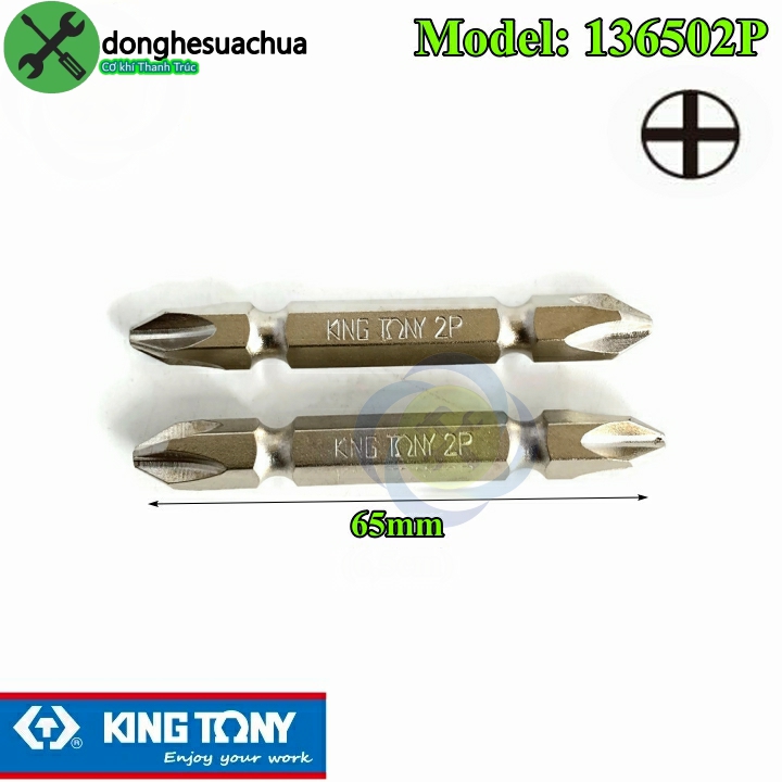 Mũi vít hai đầu bake ph2 kingtony 136502p dài 65mm