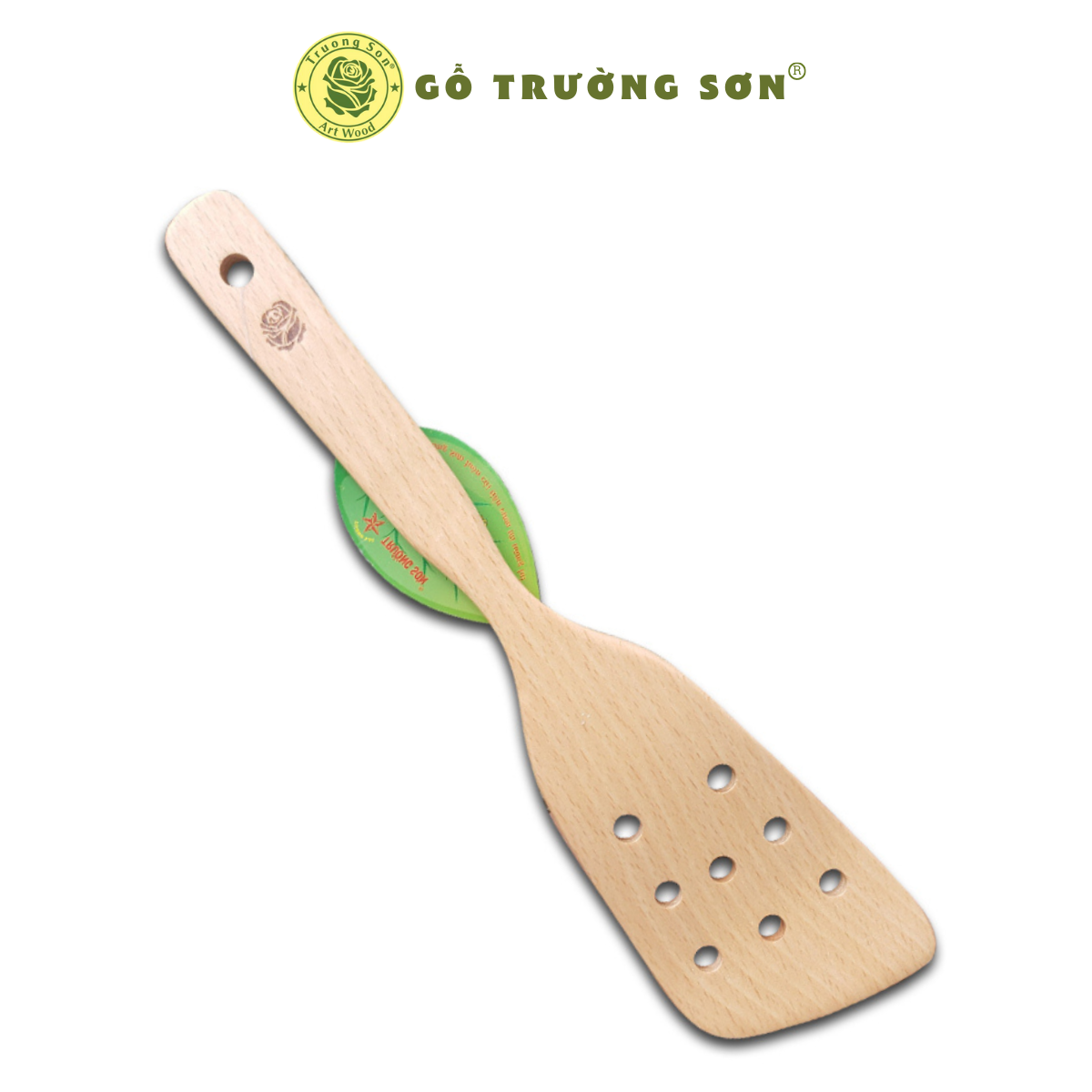 [HCM] Sạn Gỗ Chiên Xào Thức Ăn - Vá Sạn Gỗ 03 Lỗ  - Đồ Gỗ Nhà Bếp Thương Hiệu Trường Sơn