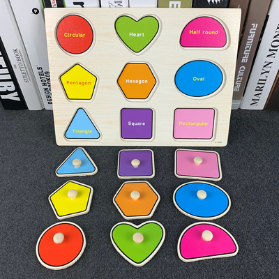 Bảng Gỗ Núm Cầm Tay Chủ Đề Hình Học