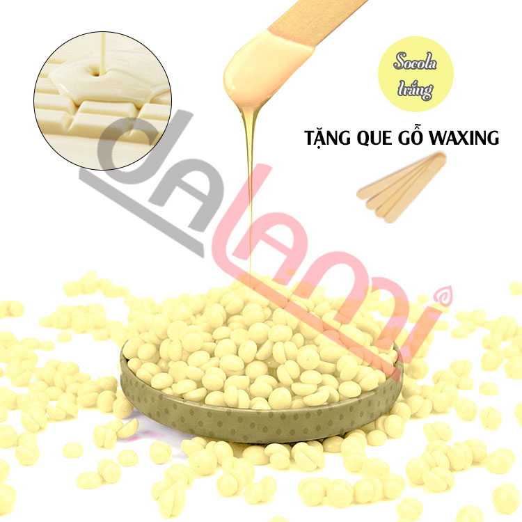 [MUA 5 GIẢM 10%] SÁP WAX TẨY LÔNG NÓNG CAO CẤP LADAMI - Da Láng Mịn, An Toàn - 100g- Tặng kèm 2 que gỗ wax lông - wax lông nách, wax lông vùng kín, bikini, tẩy lông nách, tẩy lông chân, wax lông tại nhà - Có che tên sản phẩm