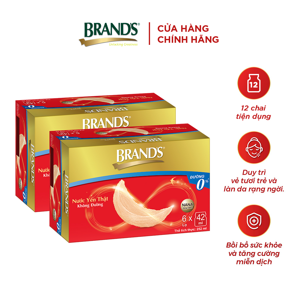 Giao hàng 2h Combo 2 Nước yến thật BRAND'S Không Đường