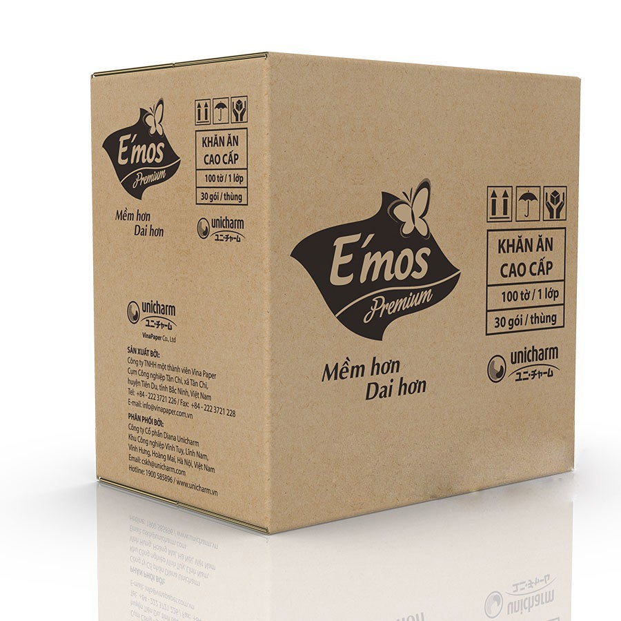 1 thùng 30 bịch giấy vuông E'mos kích thước giấy 330x330mm 100 tờ/ gói