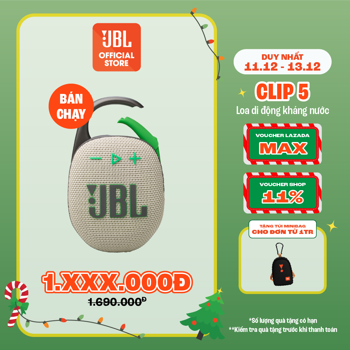 Loa JBL CLIP 5 - Hàng Chính Hãng