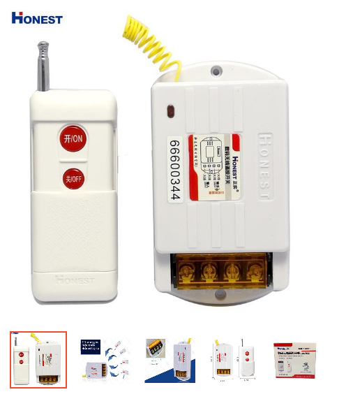 Bộ Công Tắc Điều Khiển Từ Xa 1000M Honest 6220ZR (30A/220V) Loại Tốt Nút Đỏ Dành Để Bật Tắt Các Thiết Bị Đòi Hỏi Công Suất Lớn Hoặc Cường Độ Dòng Khởi Động Lớn