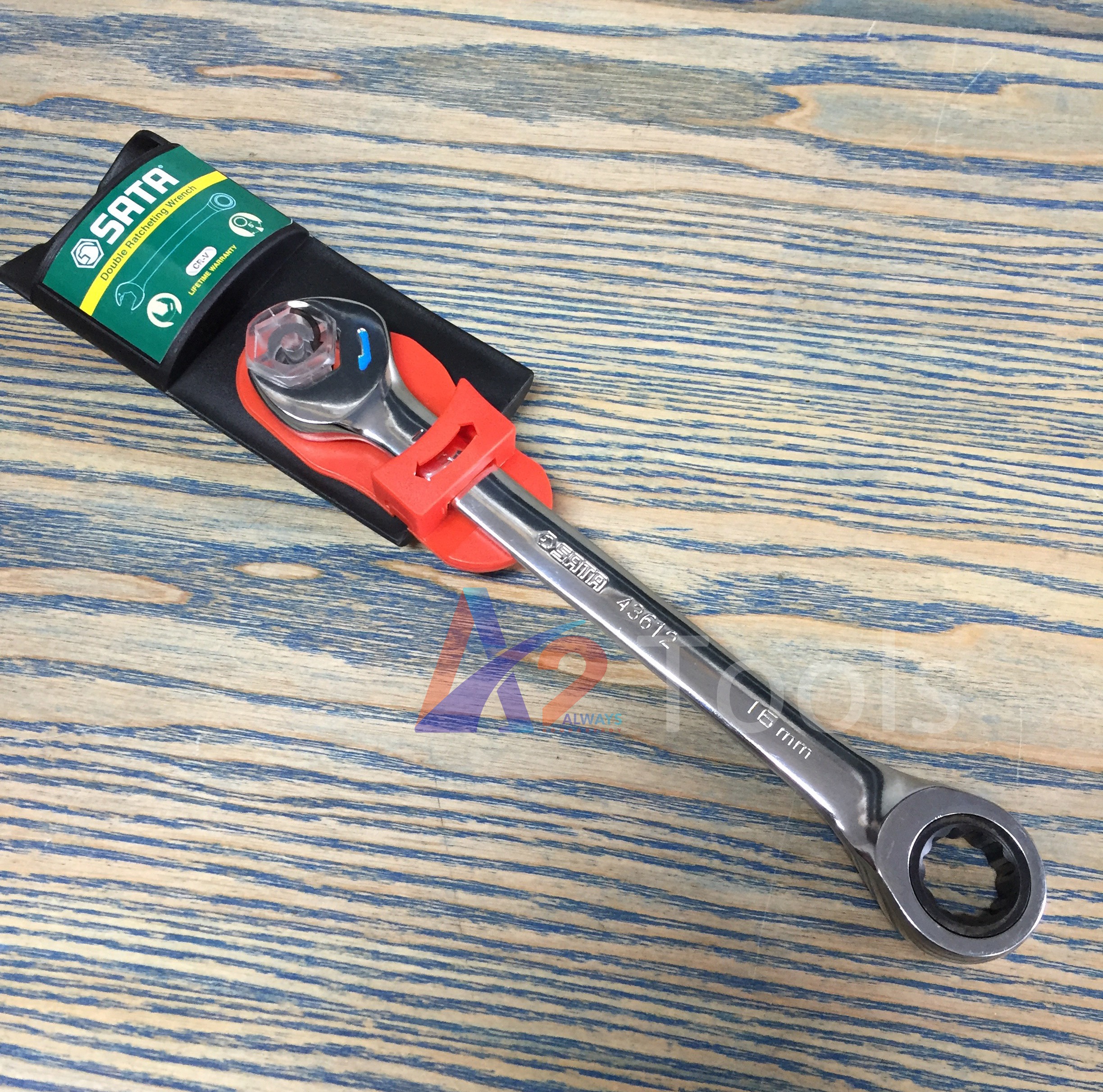 Cờ lê vòng miệng tự động 16mm sata 43612