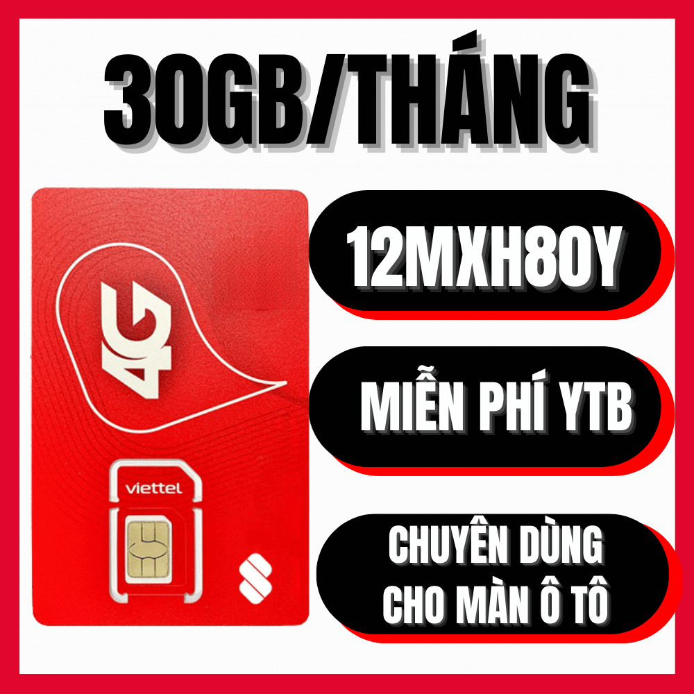 ( 1 Tỷ GB ) SIM 4G VIETTEL TRỌN GÓI 1 NĂM Không Giới Hạn Tốc Độ Cao Dùng Miễn Phí 1 Năm Bảo Hành 12