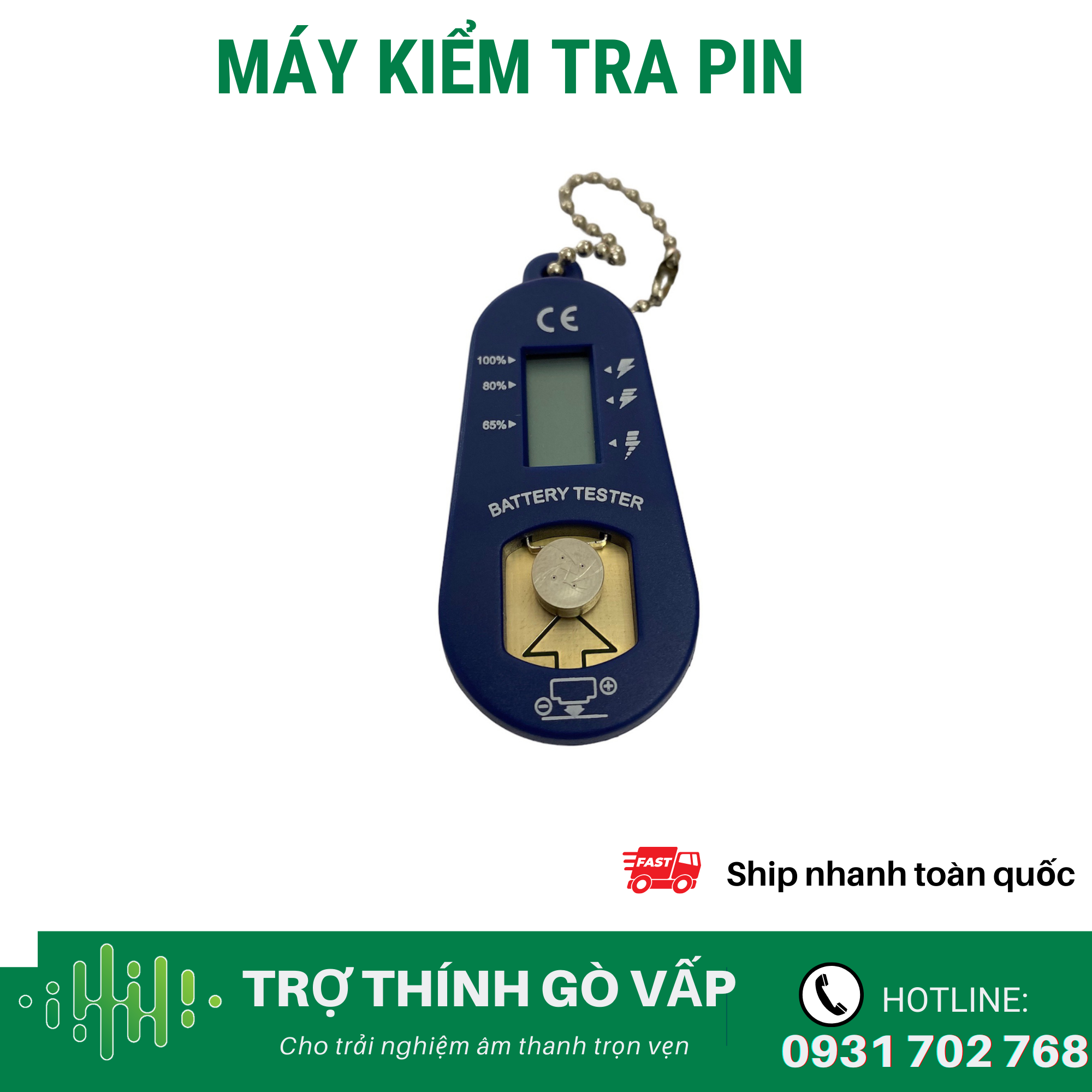 Máy test Pin Máy Trợ Thính- kiểm tra dung lượng pin nhanh chóng- màu xanh than