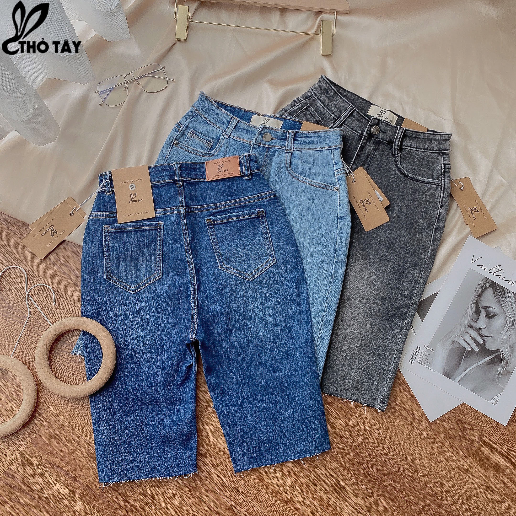 Quần jean ngố đơn giản - thỏ tây q159c114