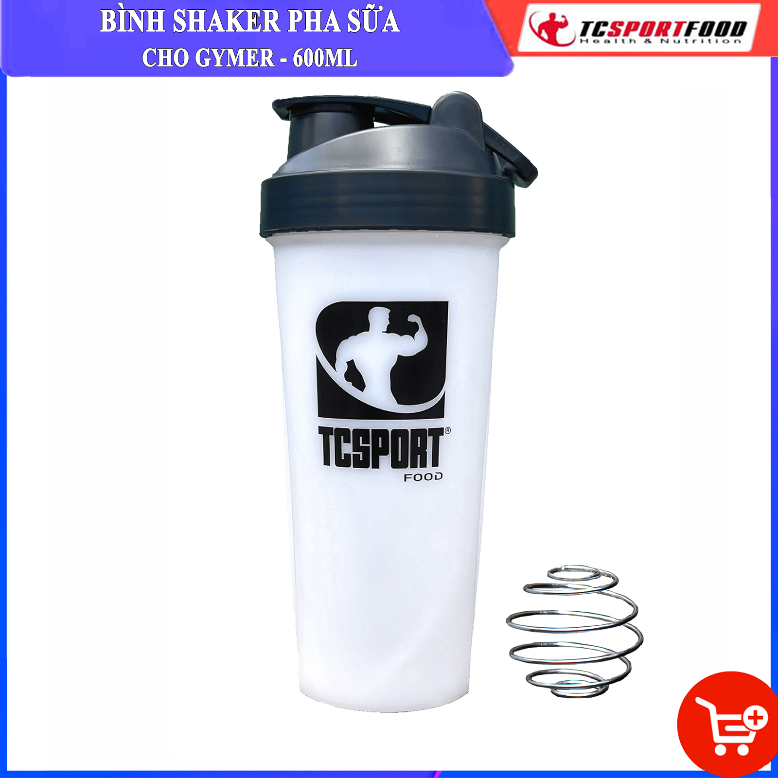 [HCM]Bình Shaker pha sữa cho người tập GYM - Bình lắc - Bình nước thể thao Shaker - 600 ml