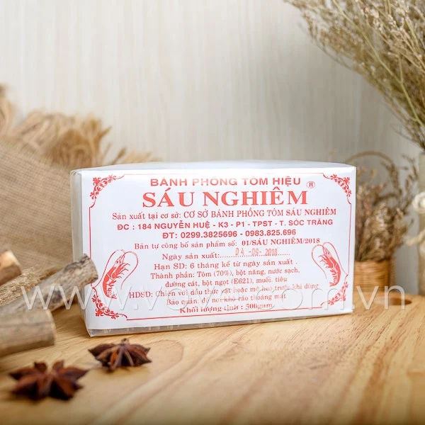 Bánh phồng tôm Sáu Nghiêm hộp 500gr