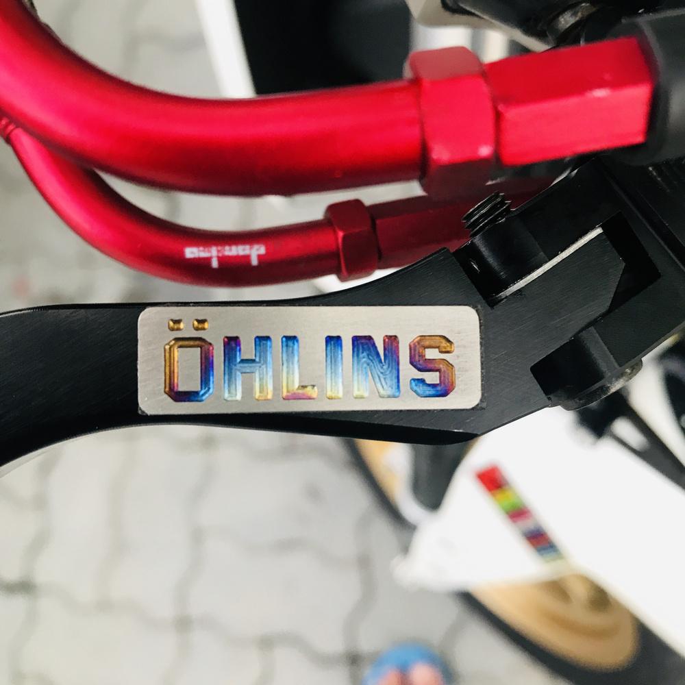 [TRANG TRÍ] TEM dán xe máy, tem TITAN dán xe máy chữ OHLINS mini siêu dễ thương