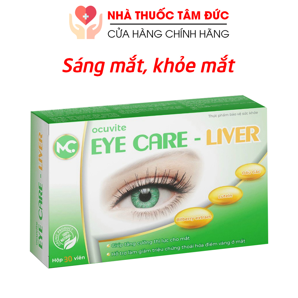 Viên uống sáng mắt Ocuvite Eye Care Liver cao việt quất, lutein, DHA, dầu gấc giảm nhức mỏi mắt, khô mắt - 30 viên