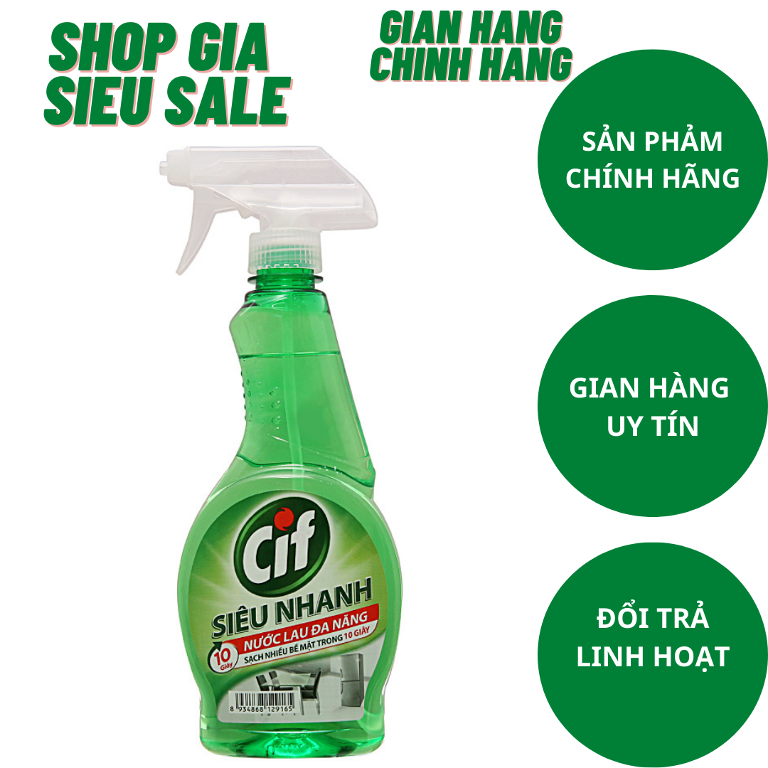 Nước lau đa năng cif 520ml sạch bề mặt