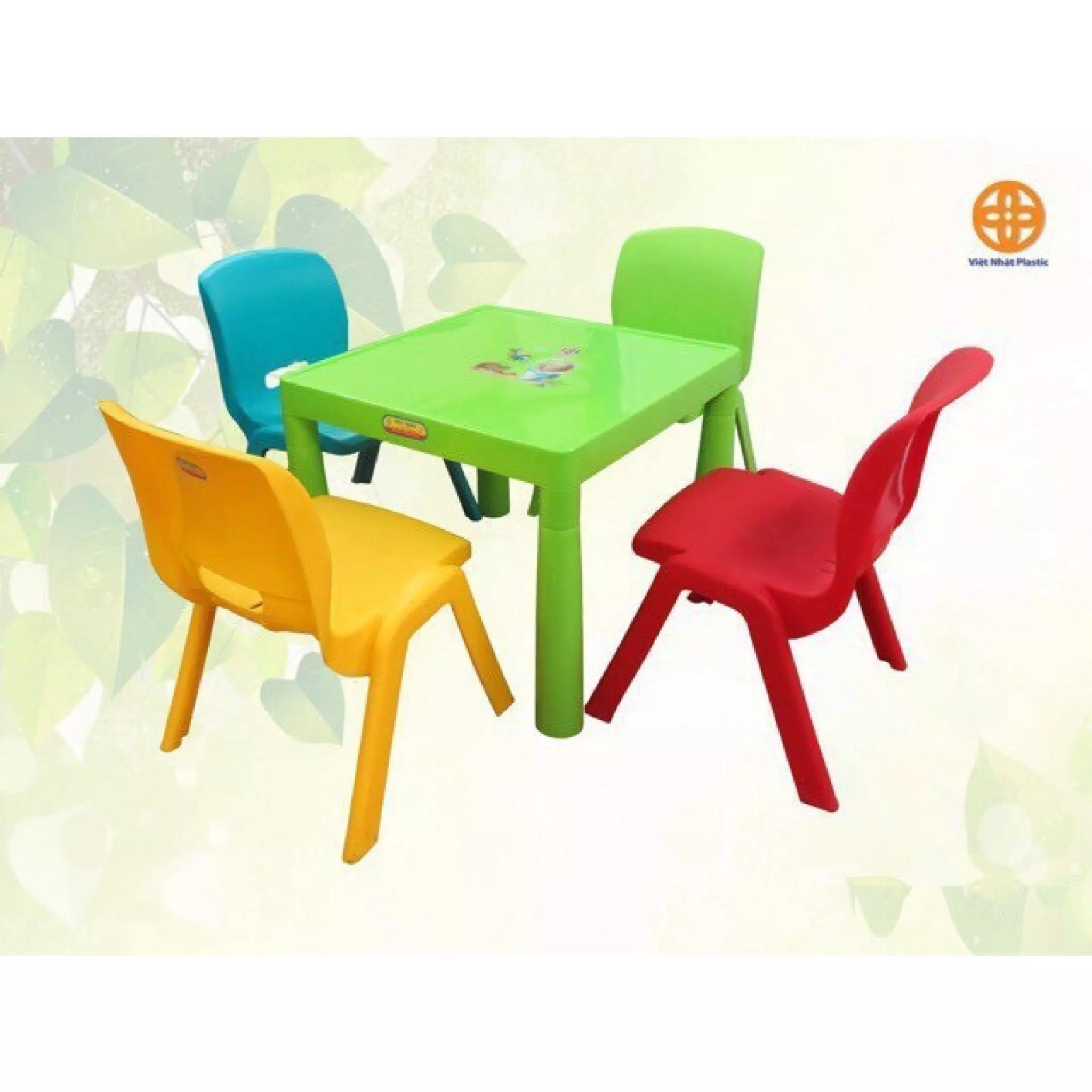 Bàn ghế học sinh làm từ nhựa đúc chắc chắn -bộ bàn học sinh Việt Nhật (1 bàn+2 ghế)