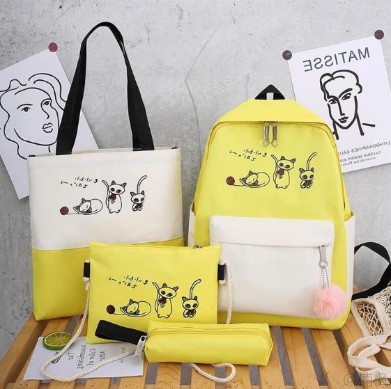 Set 4 món balo thời trang - 3 con mèo