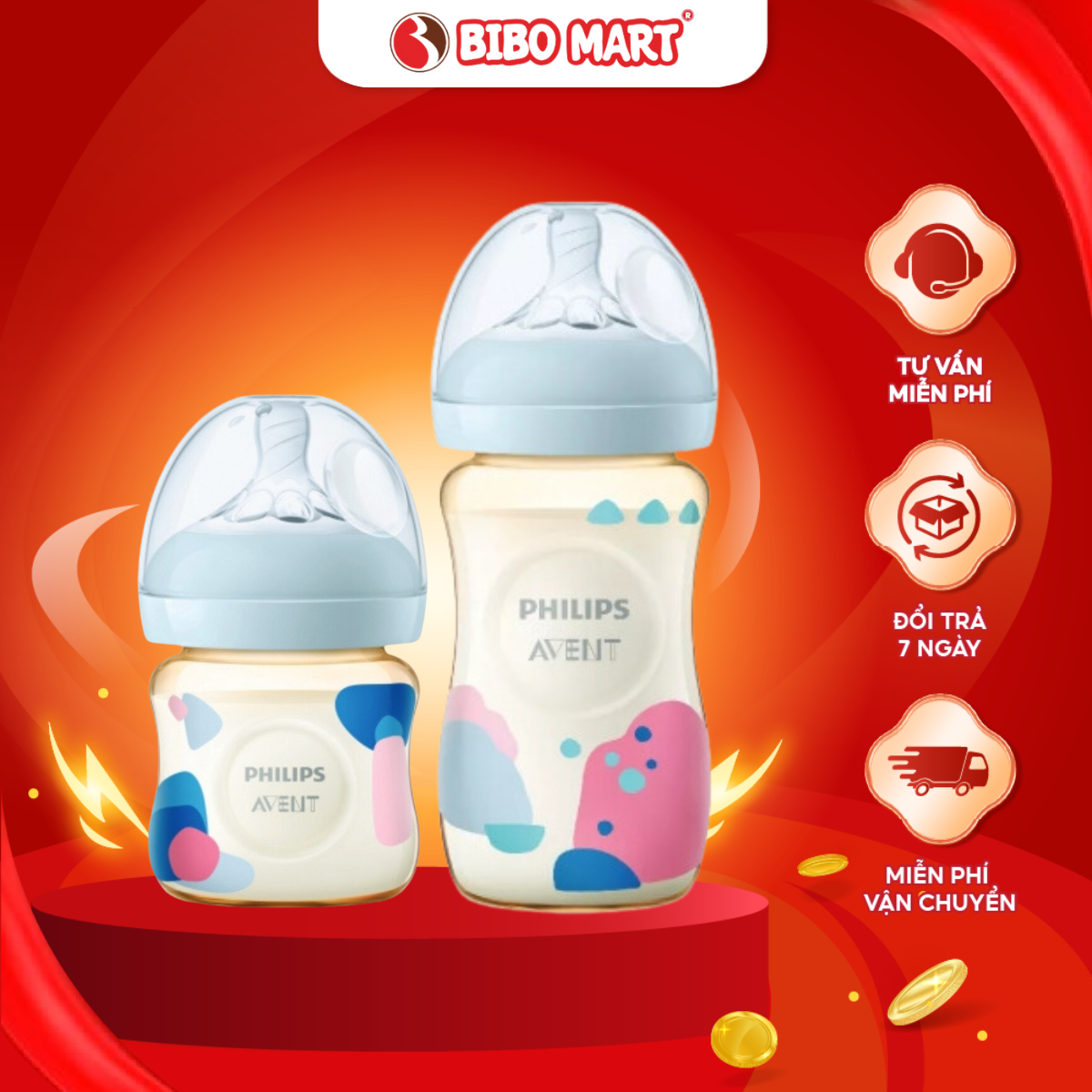 Bình Sữa Phillips Avent Thiết Kế Tự Nhiên Nhựa PPSU An Toàn Dành Cho Trẻ Từ 1 Tháng Tuổi 125ml 260ml - Bibo Mart