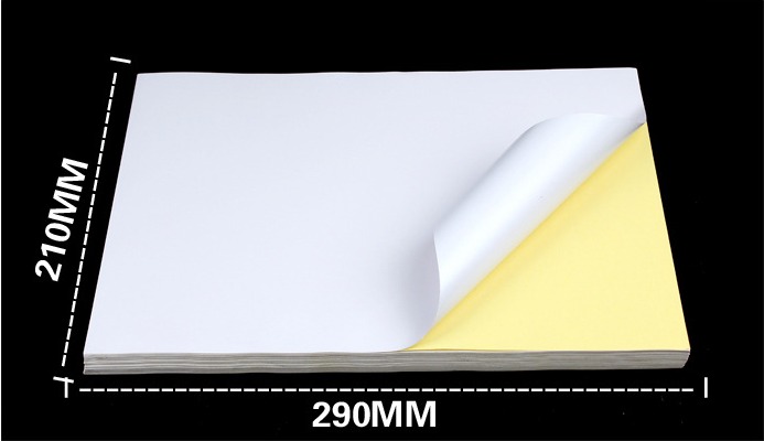 Giấy in Decal A4 Mặt trắng bóng - Đế vàng - kháng nước mưa - 100 tờ