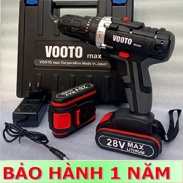 Máy khoan pin voto 28v, máy khoan pin có búa, máy khoan cầm tay, máy bắt vít dùng pin - 2 pin